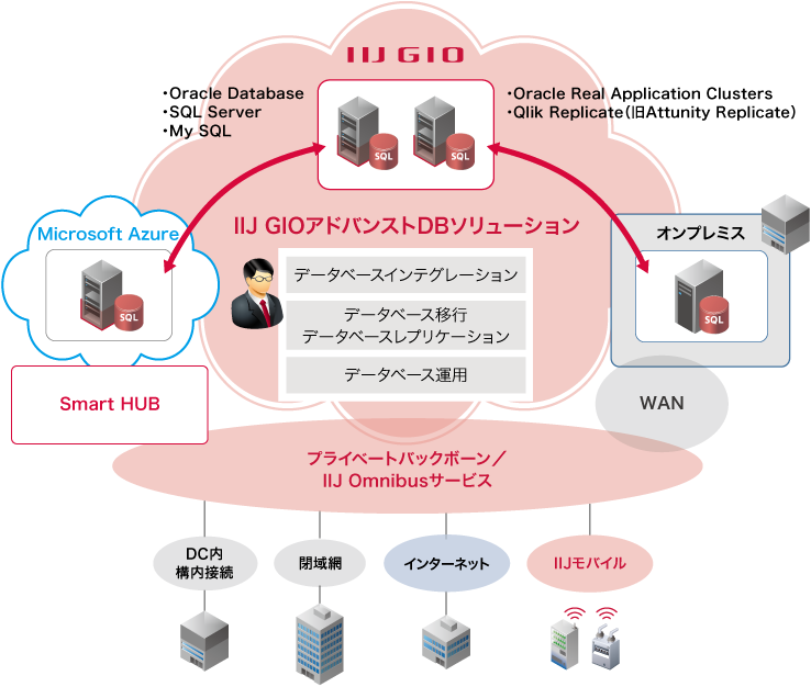 IIJ GIOアドバンストDBソリューションのイメージ図